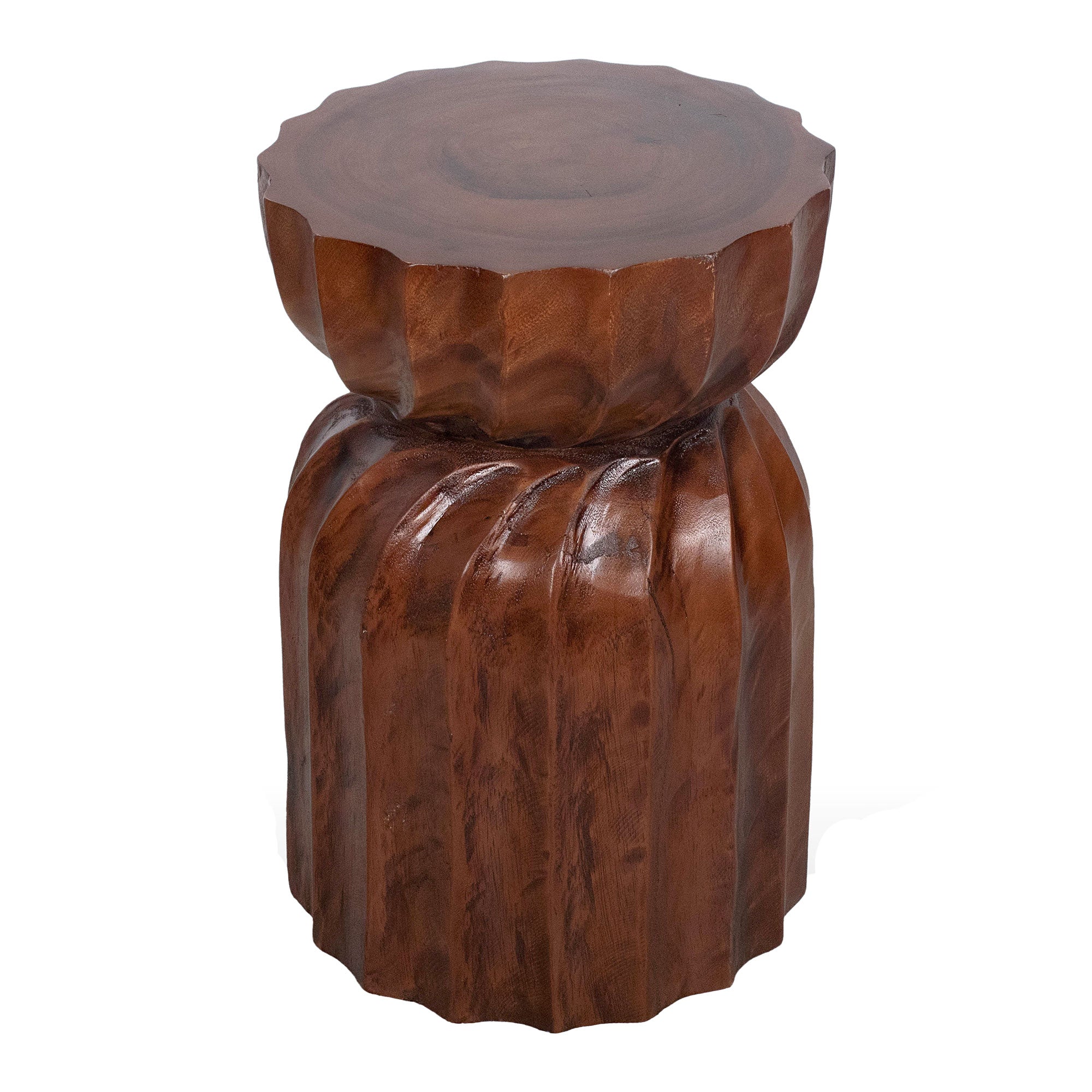 Enzo Fluted Solid Wood Side Table