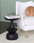 Kira Sculptured Solid Wood Side Table