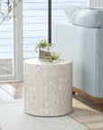 Tasi Drum Capiz Round Accent Table