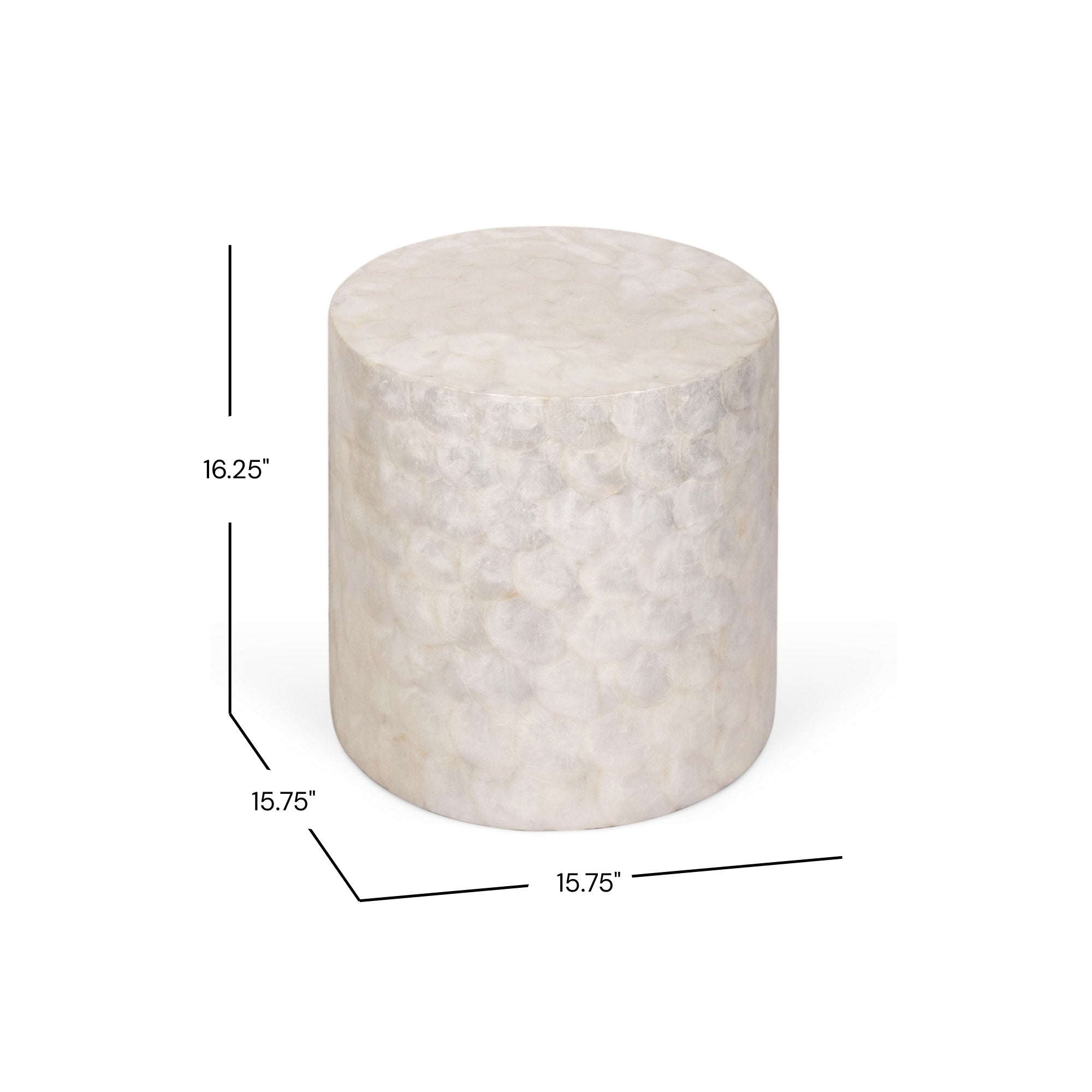 Tasi Drum Capiz Round Accent Table