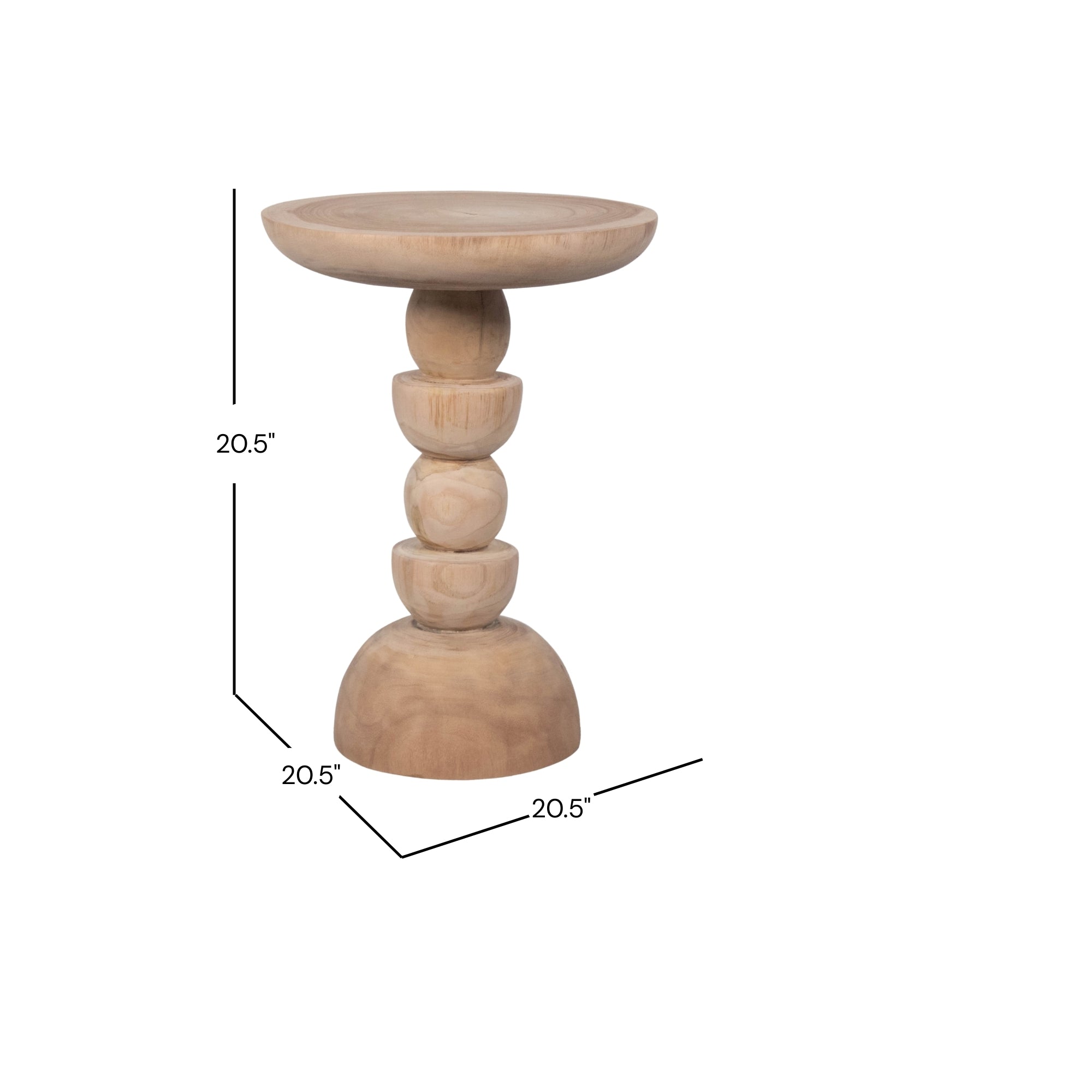 Zara 14" Brown Abstract Leg Side Table