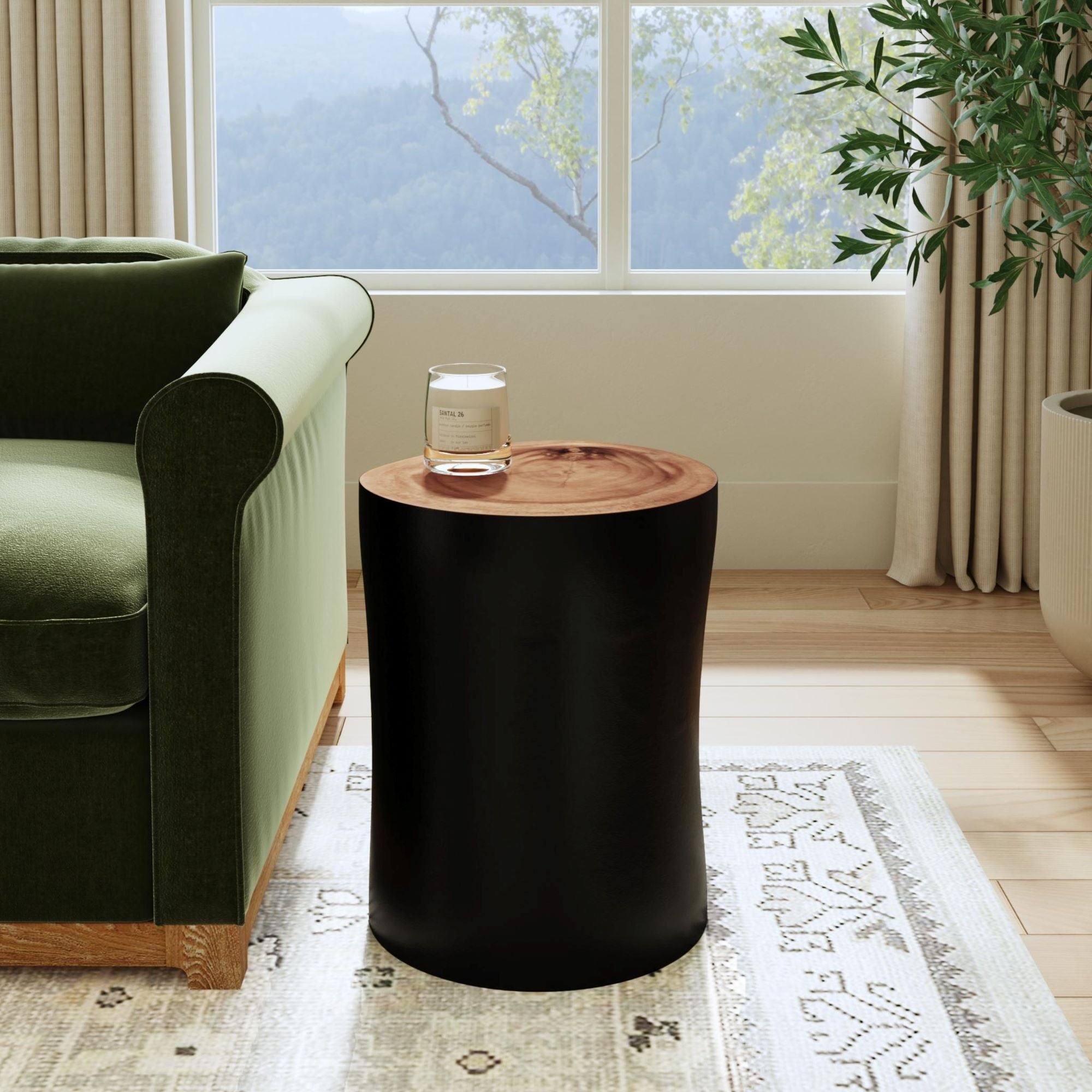 Kaia Munggur Wood Tree Stump Side Table | East at Main