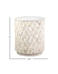 Fulton 20" Mosaic Teak Storage Accent Table Solid Wood accent table