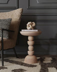 Zara 14" Brown Abstract Leg Side Table
