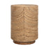 Beige Naomi Round Handwoven Abaca 14" Accent Table Abaca accent side table