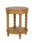 Elanor Round Turned Leg Side Table With Shelf