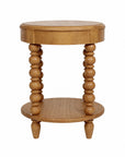 Elanor Round Turned Leg Side Table With Shelf
