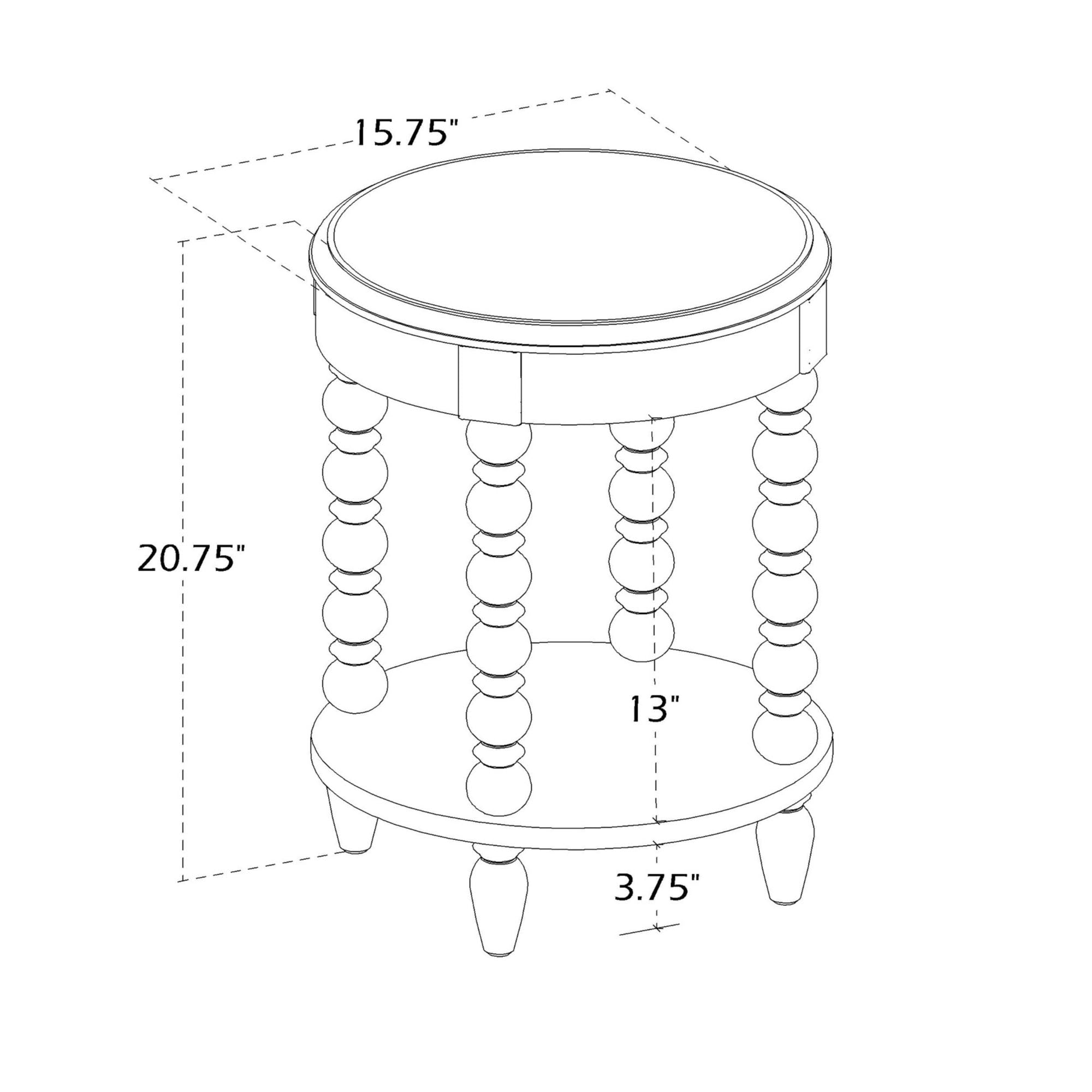 Elanor Round Turned Leg Side Table With Shelf