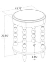 Elanor Round Turned Leg Side Table With Shelf