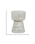 Olivia 13" Carved Teak Pedestal Accent Table Solid Wood accent table