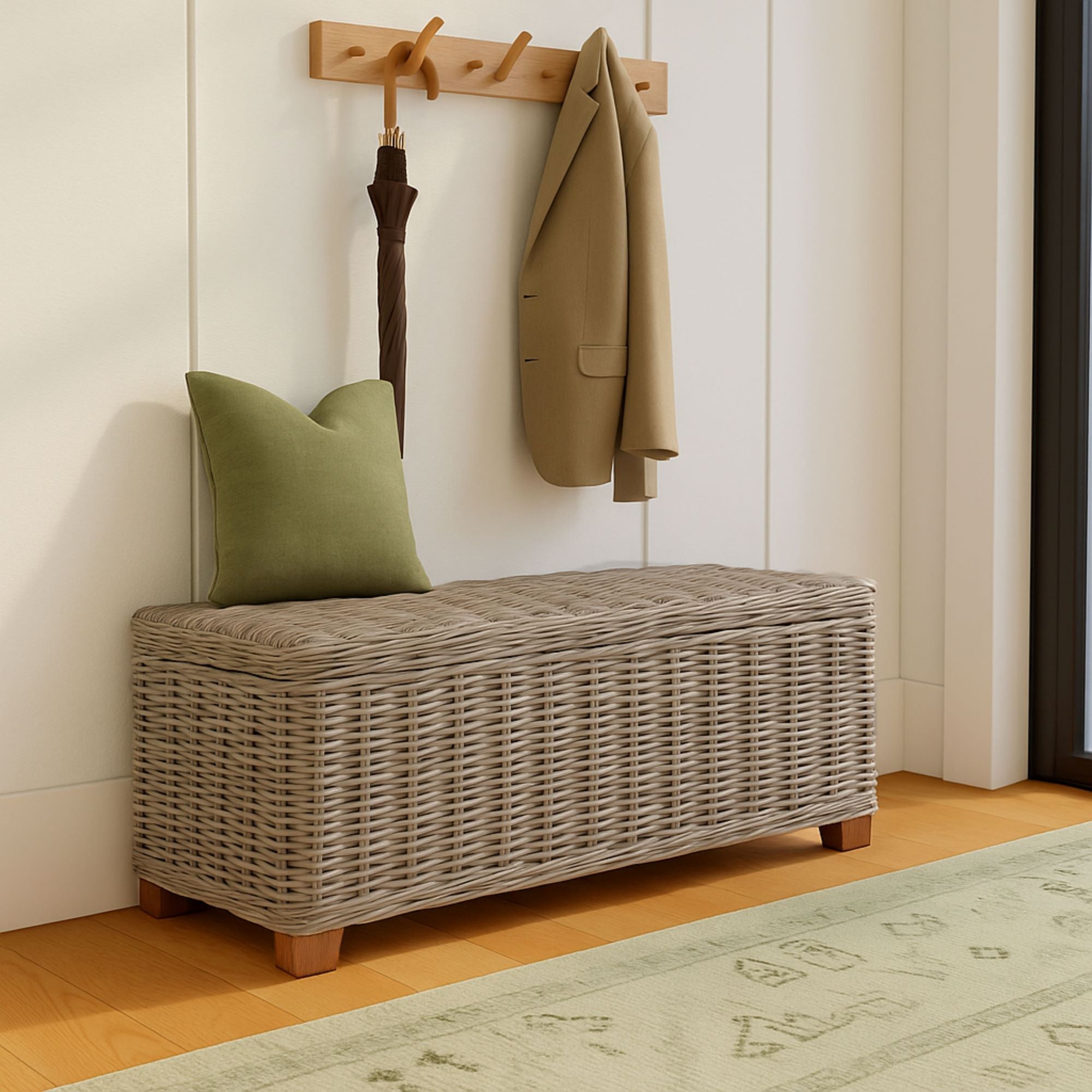 Daria Woven Abaca Storage Bench