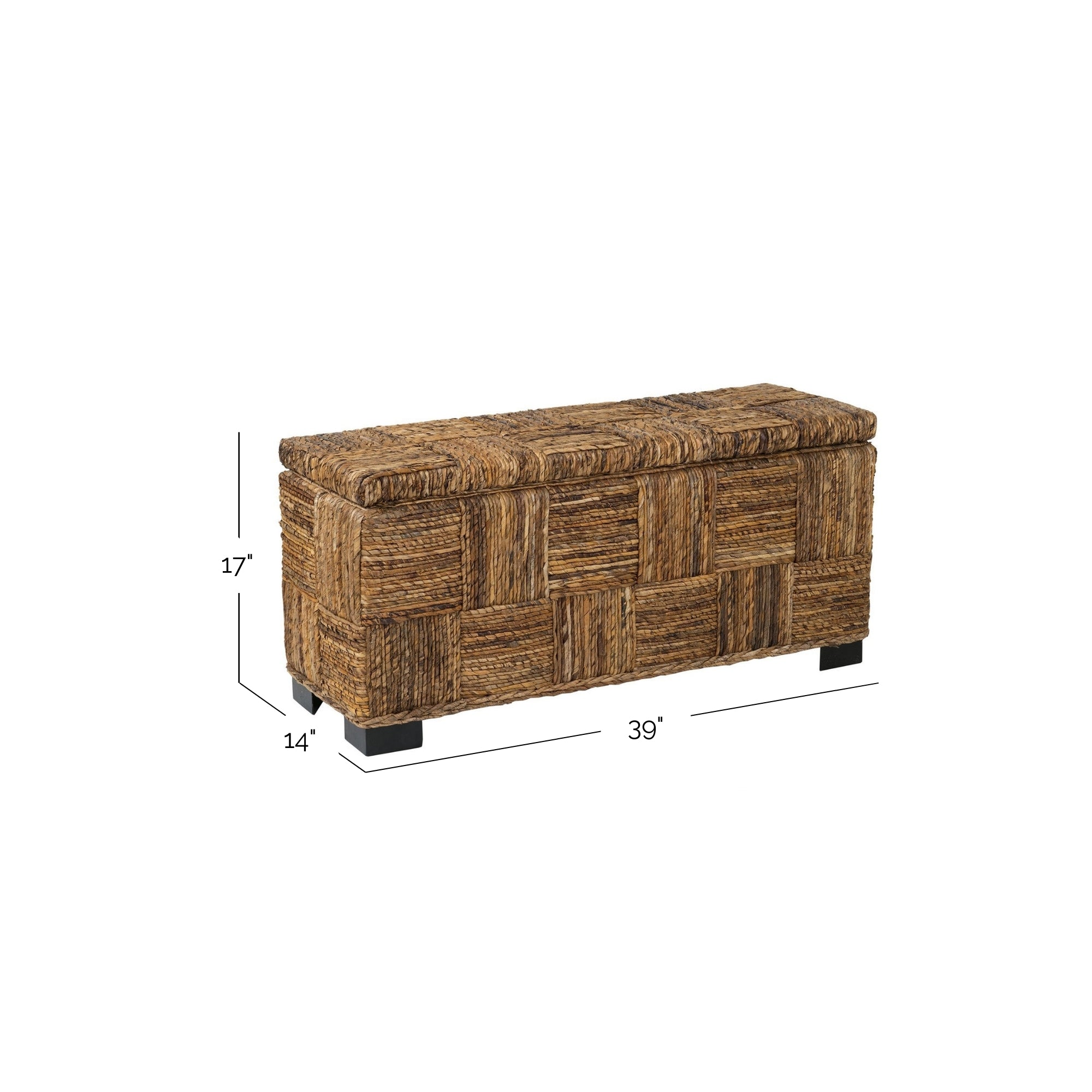 Daria 39" Woven Abaca Storage Bench Solid Wood bench