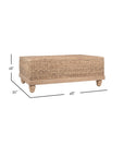 Delilah Handwoven Abaca and Mahogany Storage Coffee Table