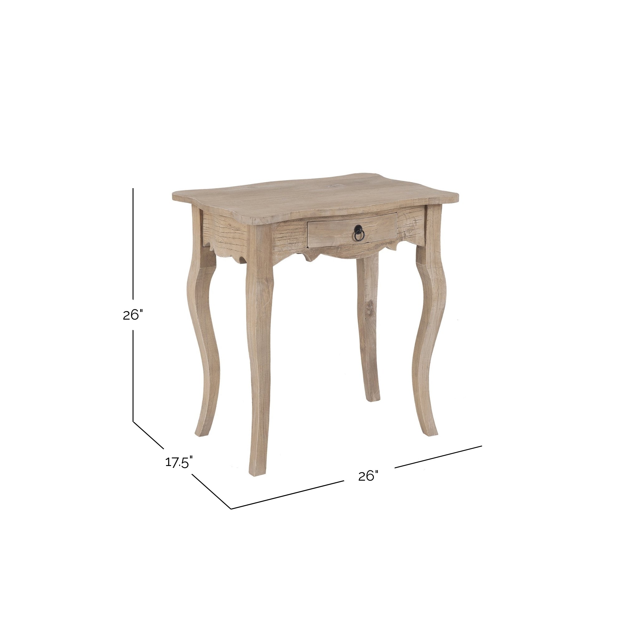Benton 26" Solid Wood 1-Drawer Accent Table Solid Wood nightstand