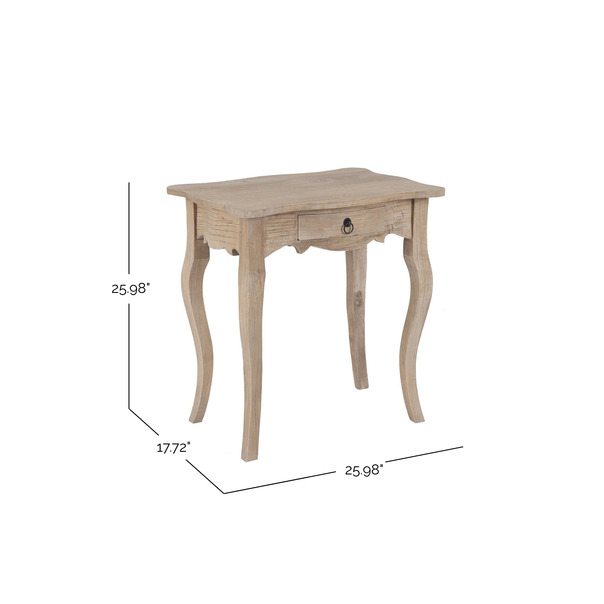 Benton 1 Drawer Curved Leg Accent Table
