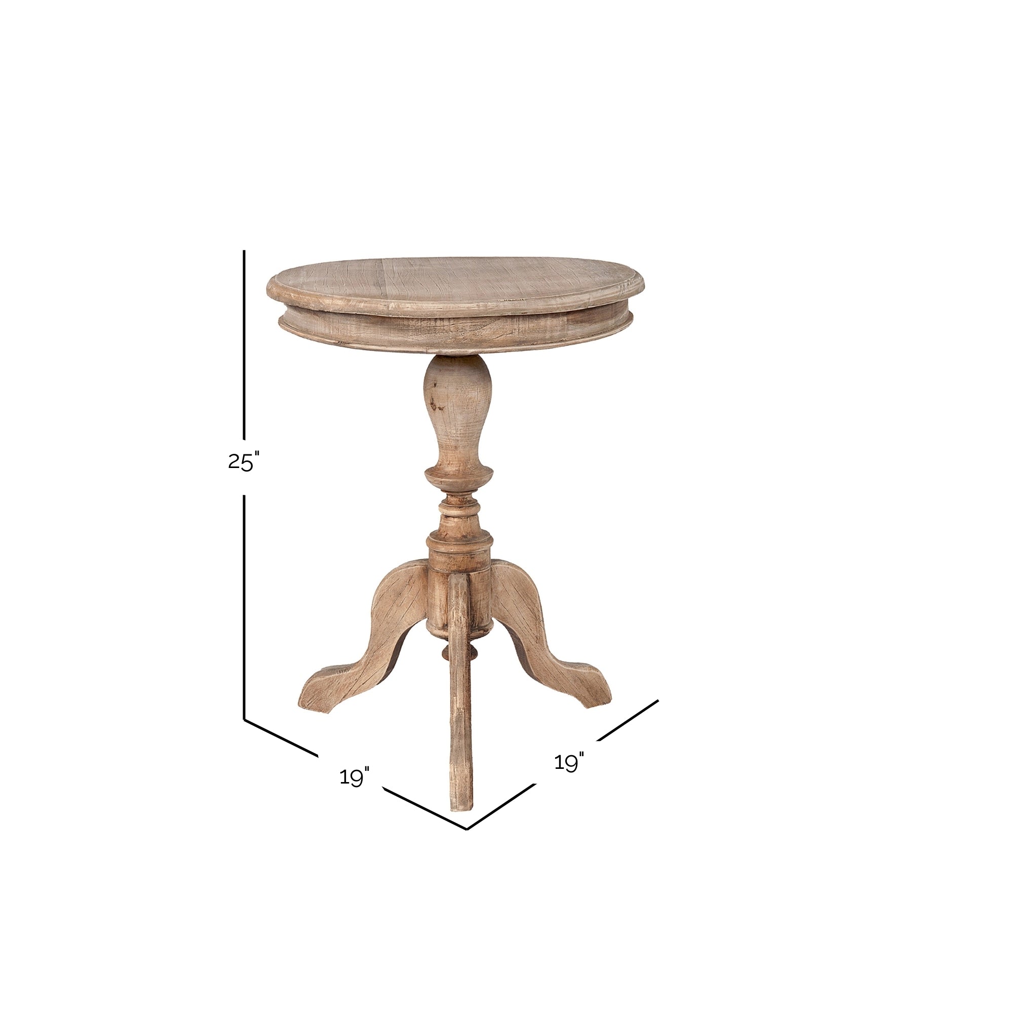 Leona 20" Solid Wood Pedestal Accent Table Solid Wood accent table