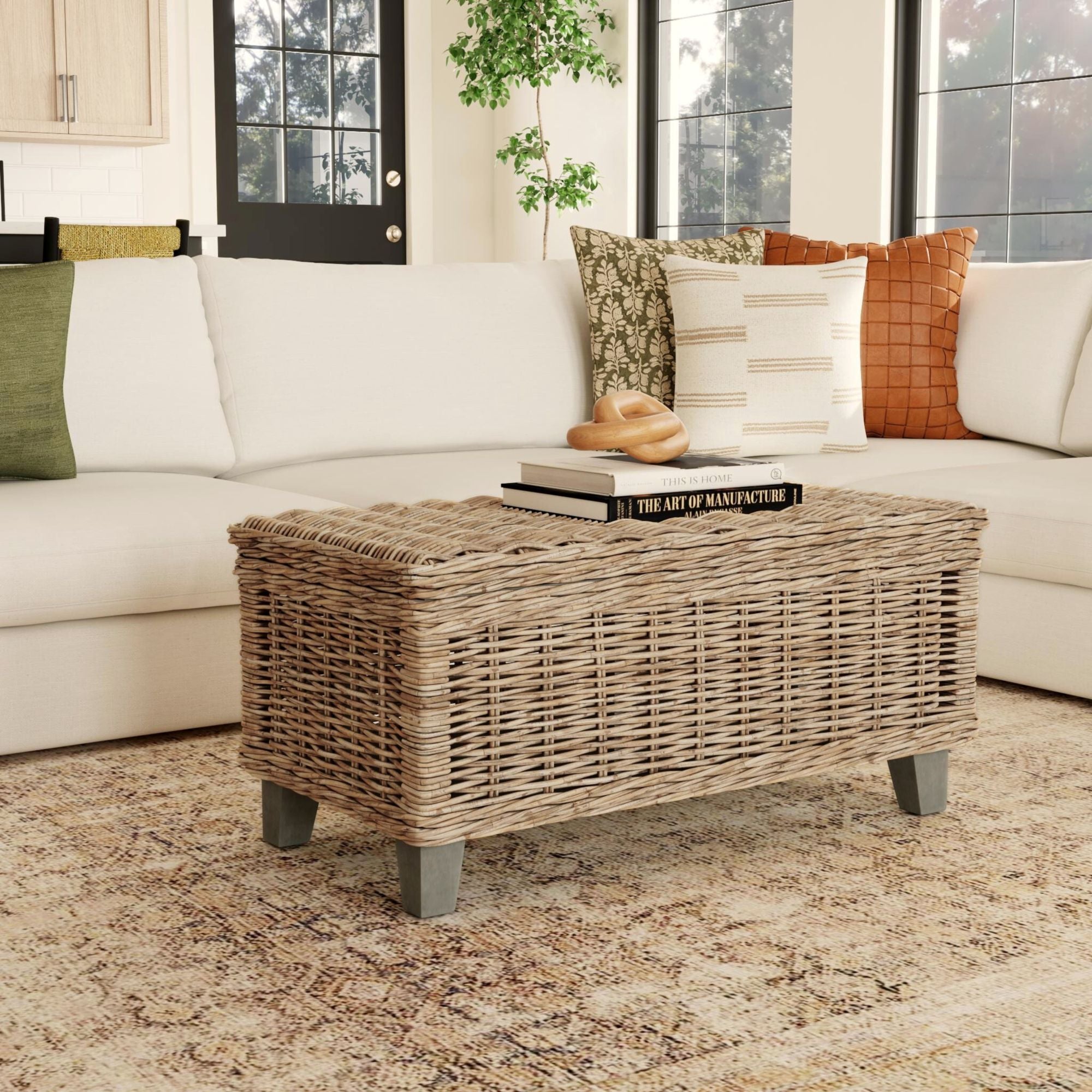 Odessa Rattan Storage Coffee Table