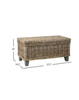 Odessa 37" Rattan Storage Coffee Table Solid Wood coffee table
