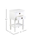 Nova 16" Handcarved Solid Wood 2-Drawer Side Table Solid Wood nightstand