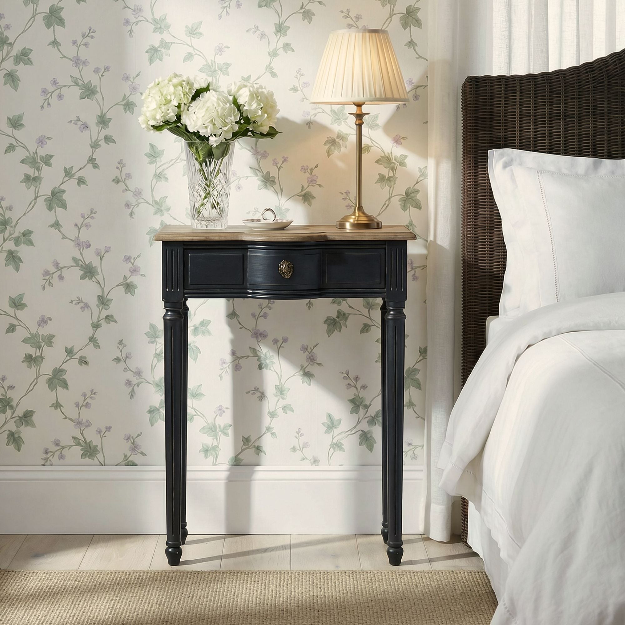 Blue Josephine Narrow Solid Wood Console Table Solid Wood console table