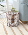 Mila Coconut Shells Round Accent Table