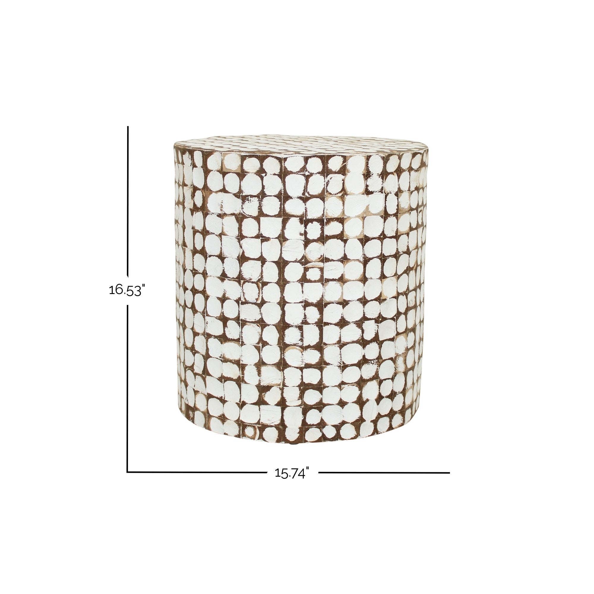 Mila Coconut Shells Round Accent Table