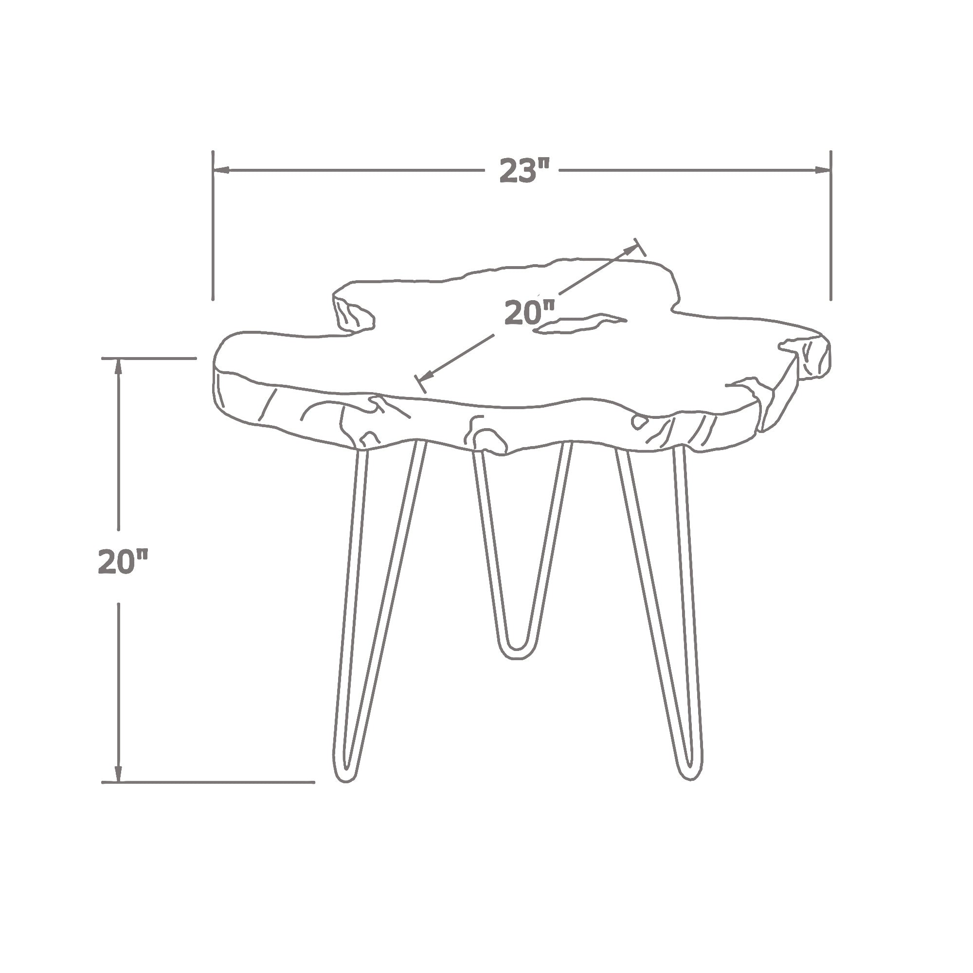 Skye Live Edge Teak Accent Table
