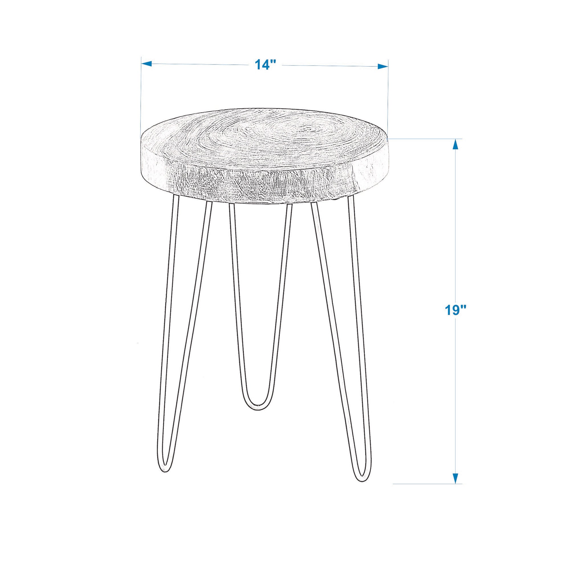 Kai Wood Slab Top Accent Table with Metal Legs