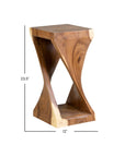 Cason 24" Solid Teak Twist Accent Table Solid Wood accent table