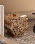 Harper Stacked Solid Teak Wood Accent Table