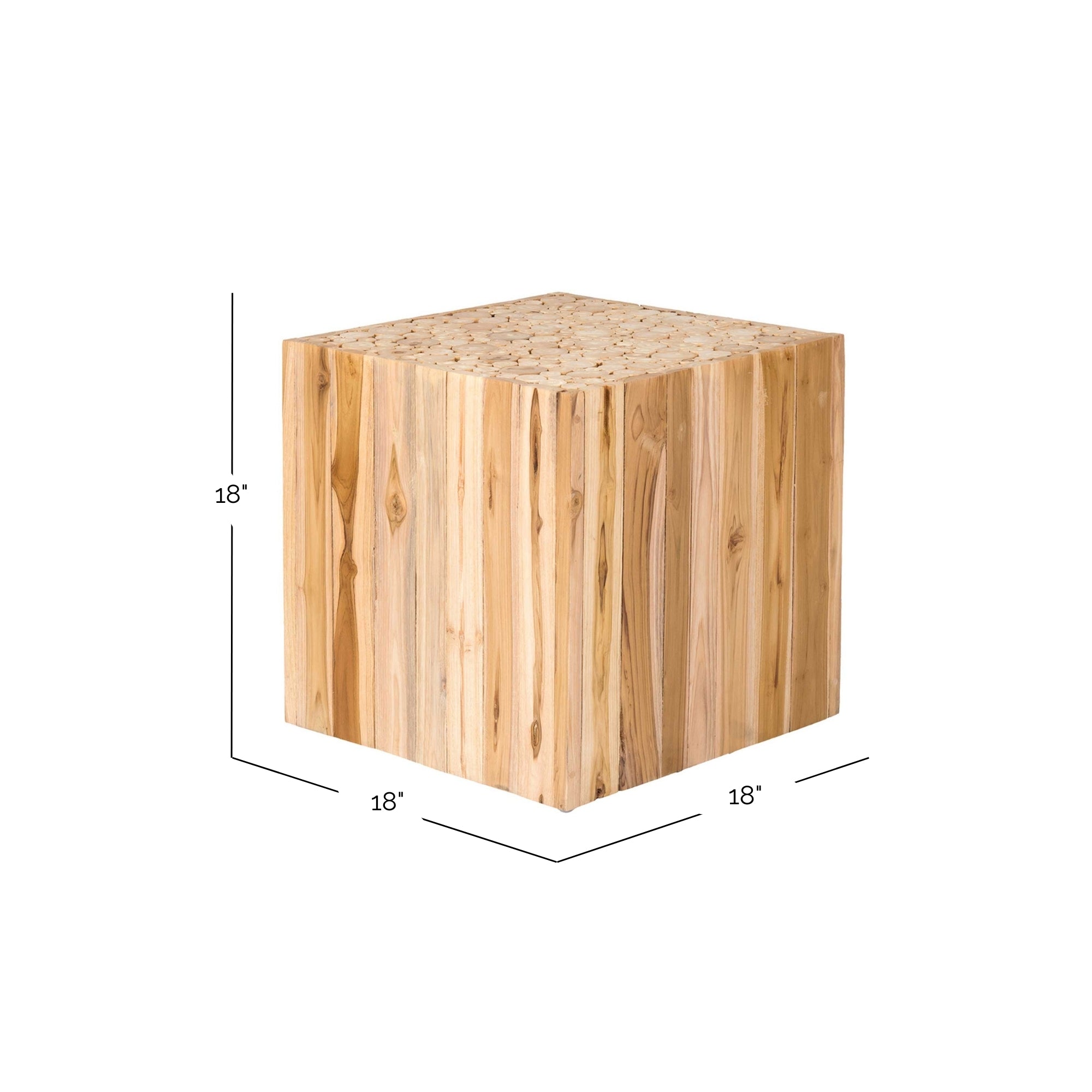 Harper 18" Teak Block Accent Table
