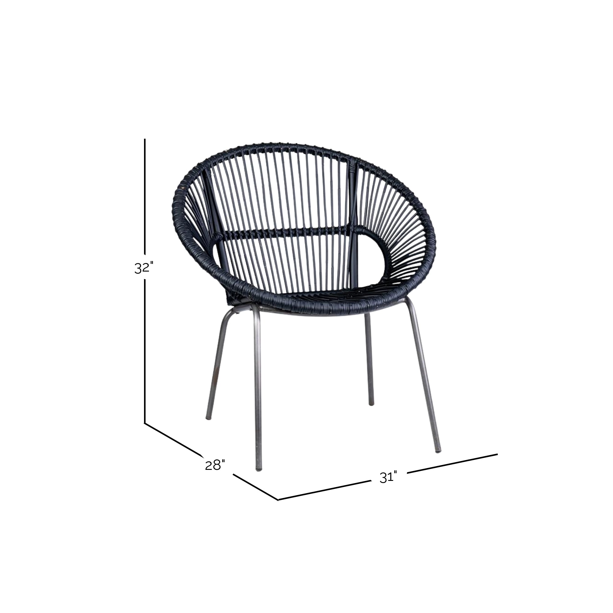 Marella Handwoven Rattan Accent Chair rattan accent chair, alternate view