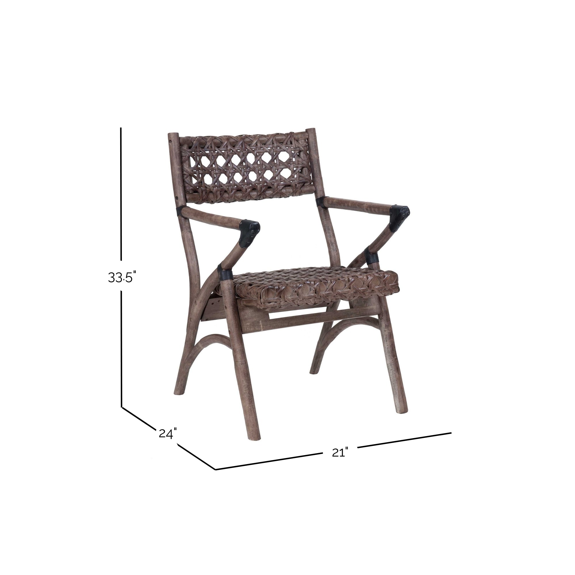 Sahara Rattan Arm Chair Solid Wood accent chair