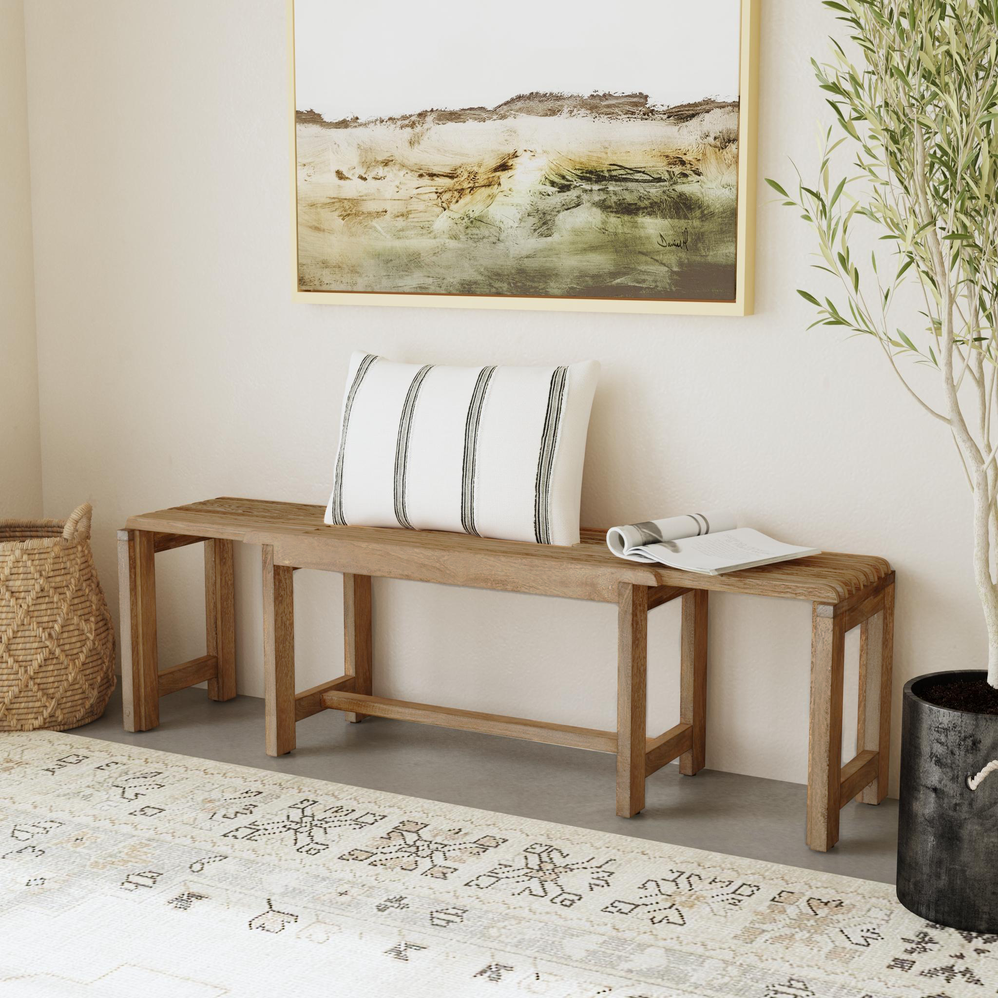 Remi 35 inch Extendable Wood Bench | East at Main