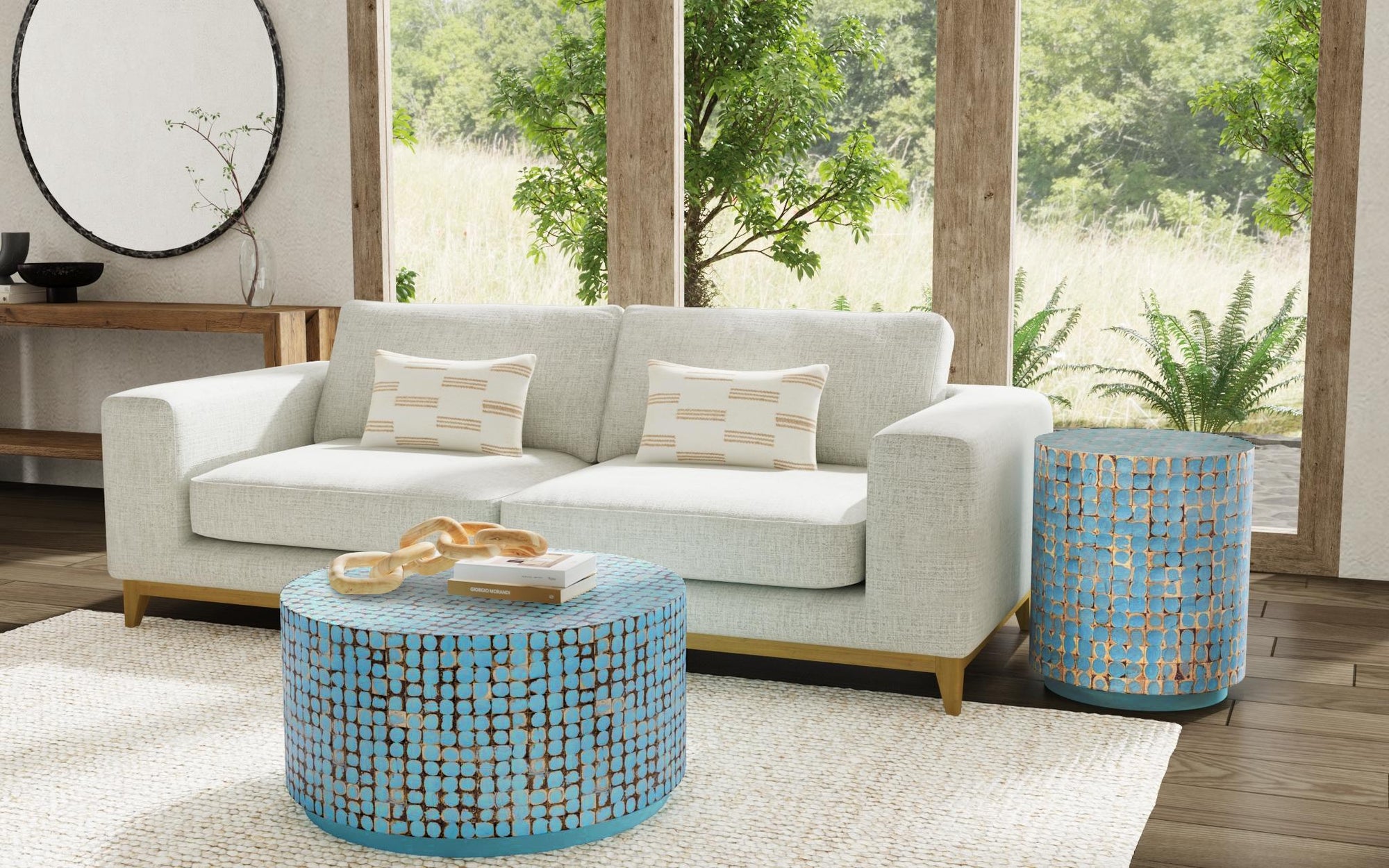 Mila Round Coconut Coffee Table