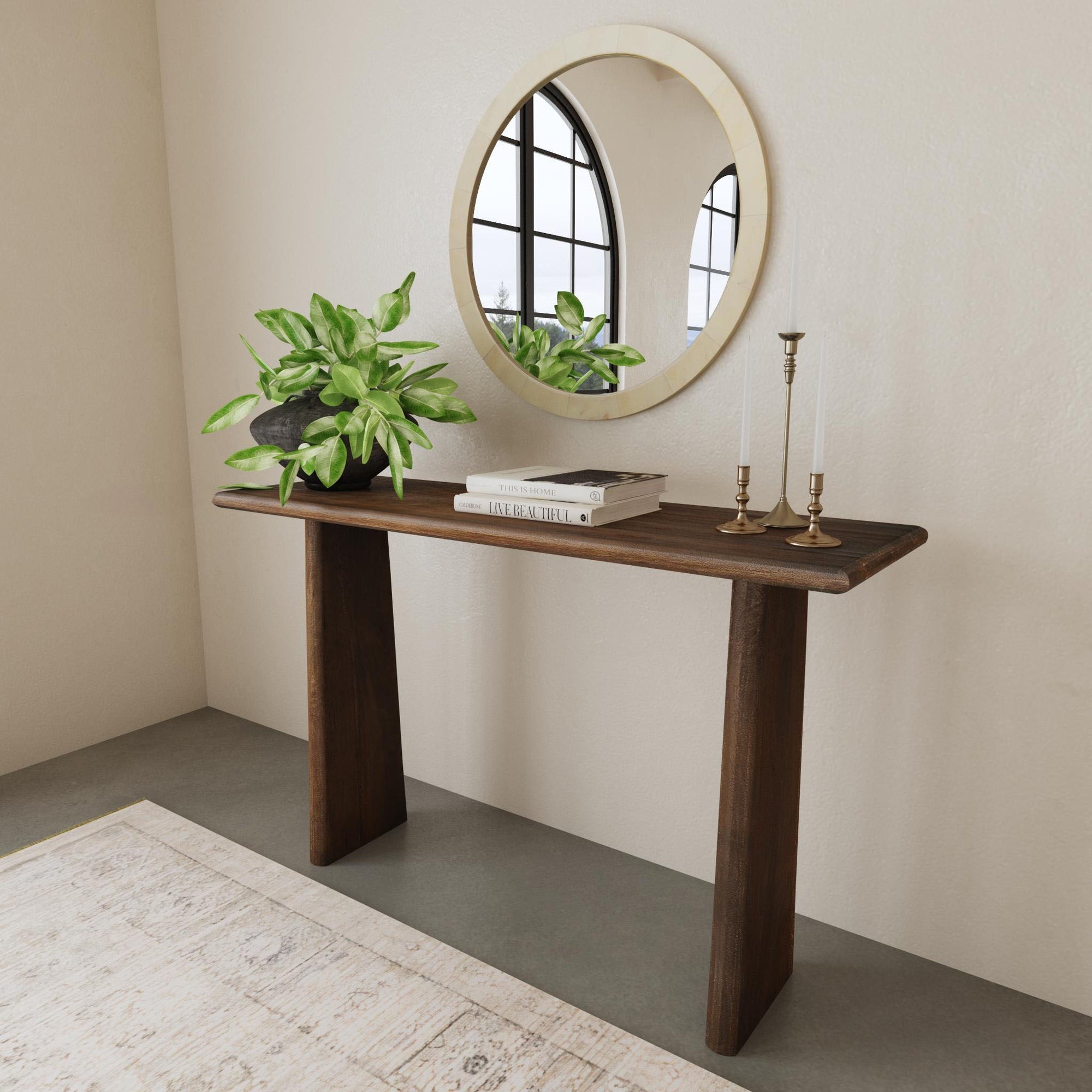 Indigo Road by Egypt Sherrod x East at Main Trapezium Plank Wood Console Table