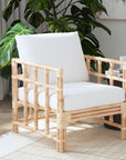 Aylin Open Square Lattice Frame Rattan Occasional Chair