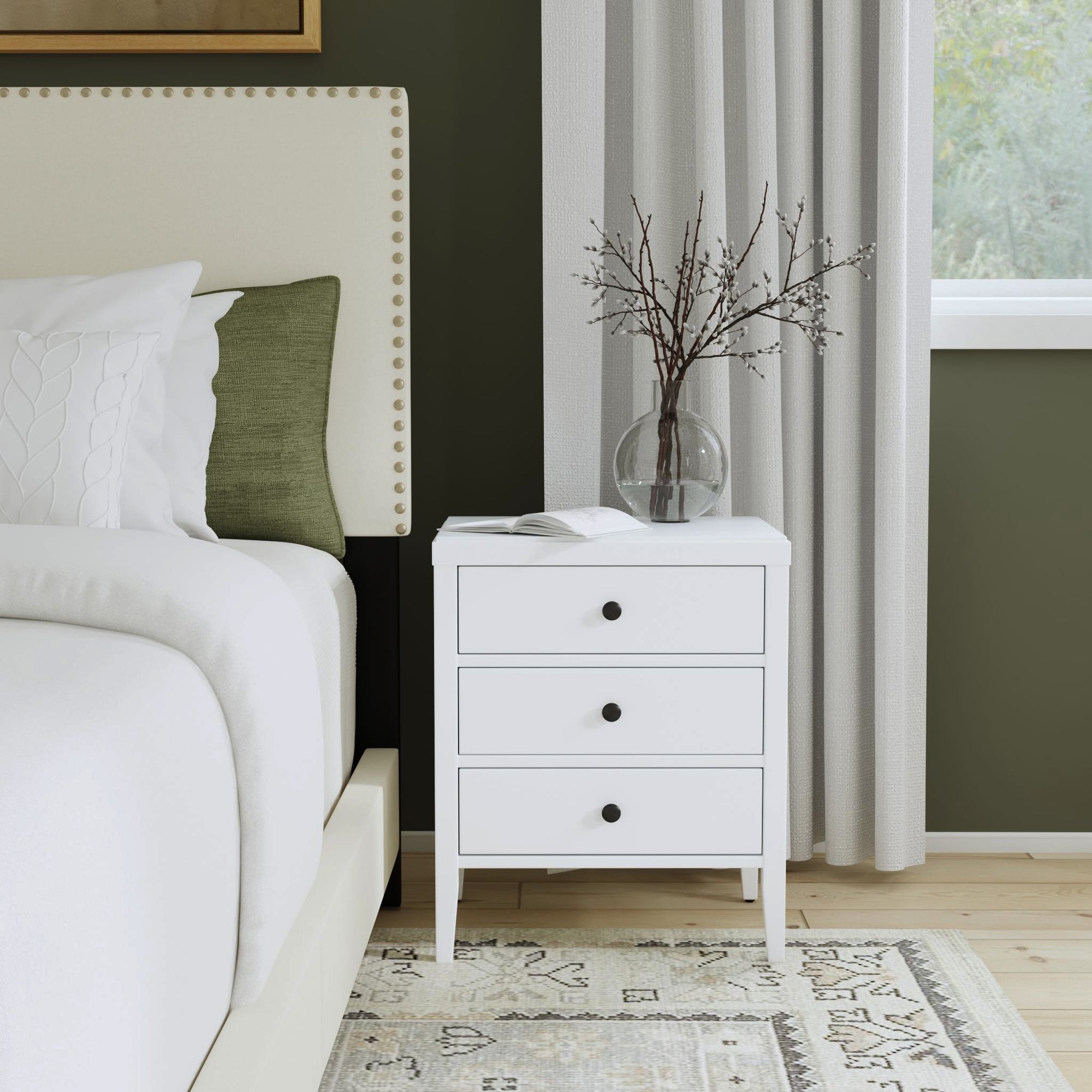 Webb 3 Drawer Solid Wood Nightstand