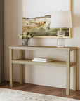 Riley Raffia Console Table with Shelf