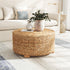 Brown Liv Round Handwoven Abaca Coffee Table Abaca coffee table