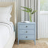 Blue Webb 18.5" Solid Wood 3-Drawer Nightstand Acacia Wood nightstand