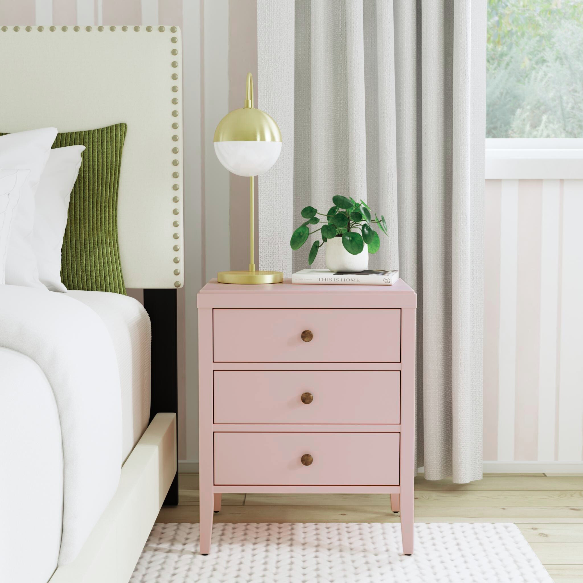 Webb 3 Drawer Solid Wood Nightstand