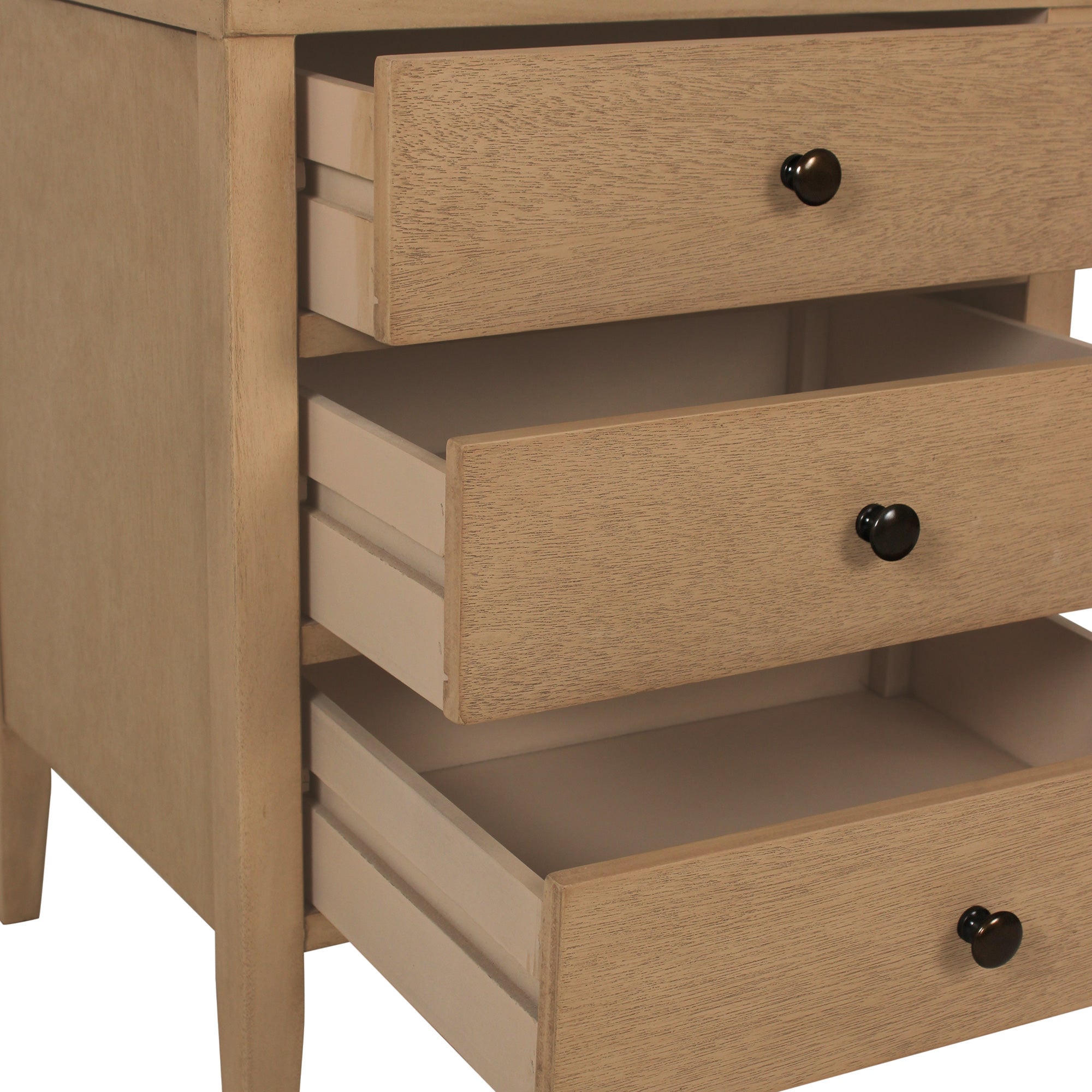 Webb 3 Drawer Solid Wood Nightstand