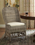 Brown Marietta Curved Back Rattan Dining Chair Solid Wood dining chair