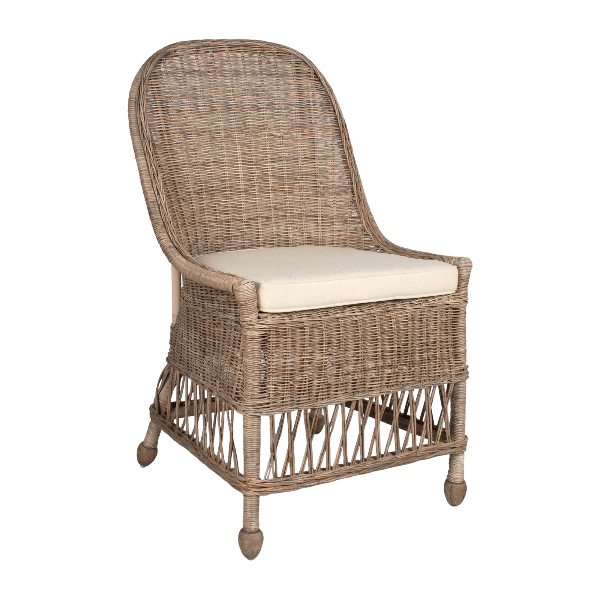 Marietta Curved Back Rattan Dining Chair Solid Wood dining chair