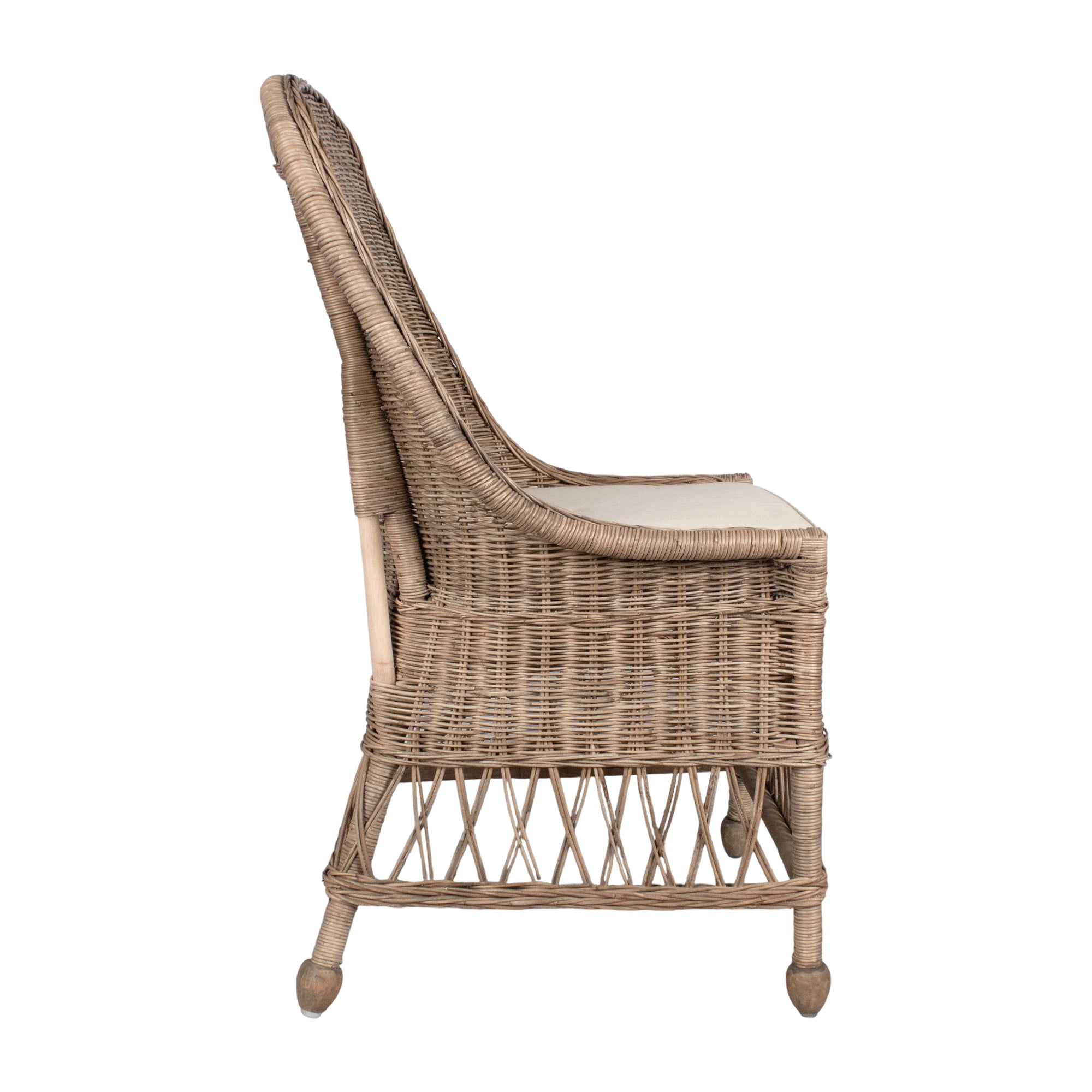 Marietta Curved Back Rattan Dining Chair Solid Wood dining chair