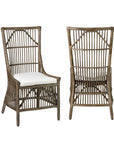 Edie Rattan Dining Chairs with Cushion, Set of 2