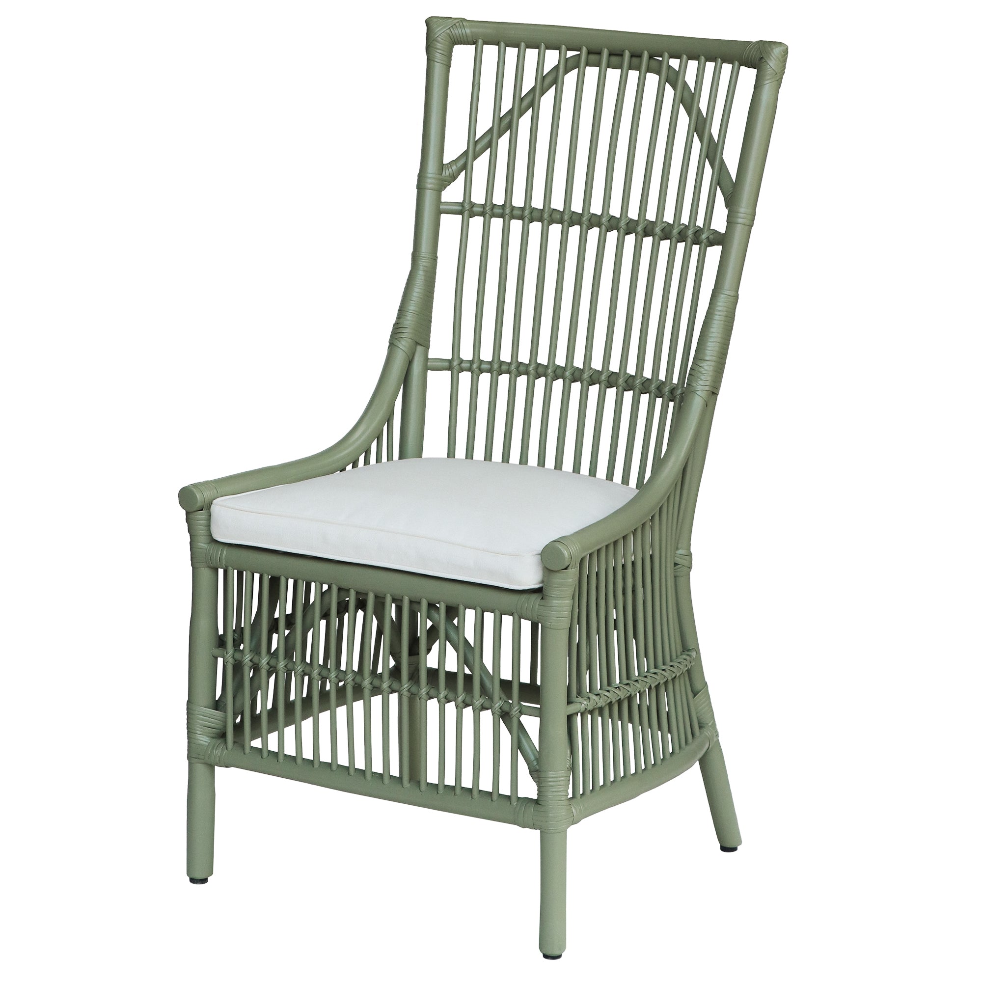 Edie Rattan Dining Chairs with Cushion, Set of 2