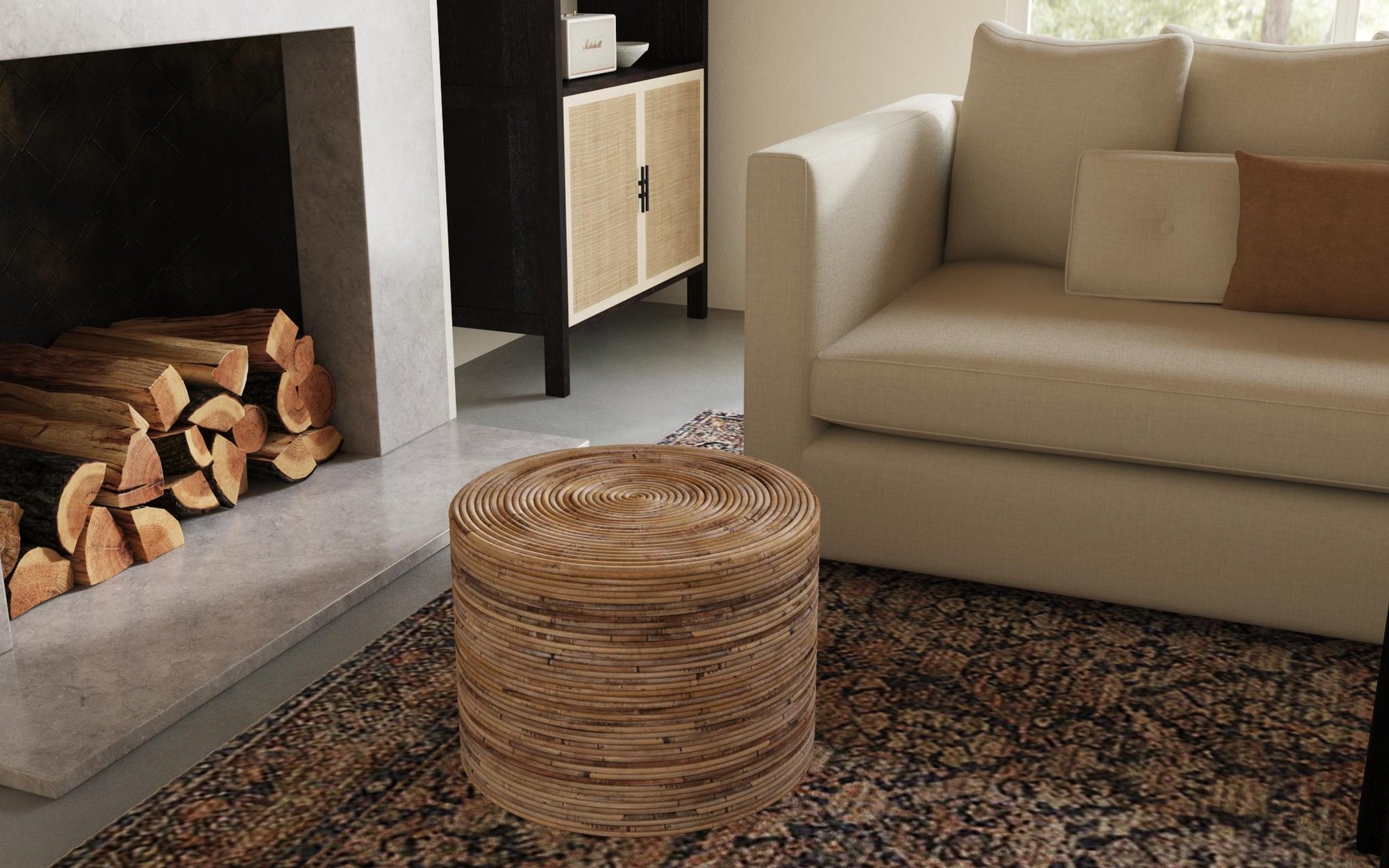 Cameron Rattan Stool