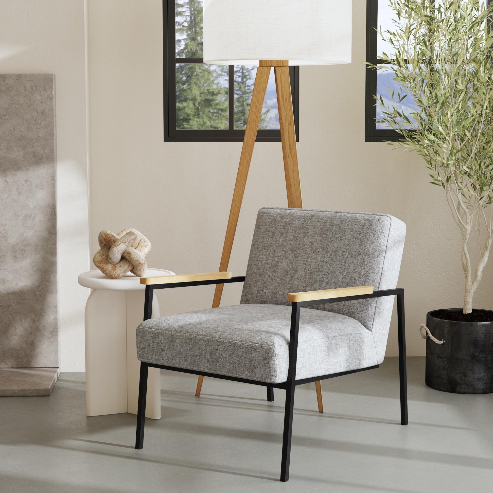 Jones Upholstered Chair with Iron Frame